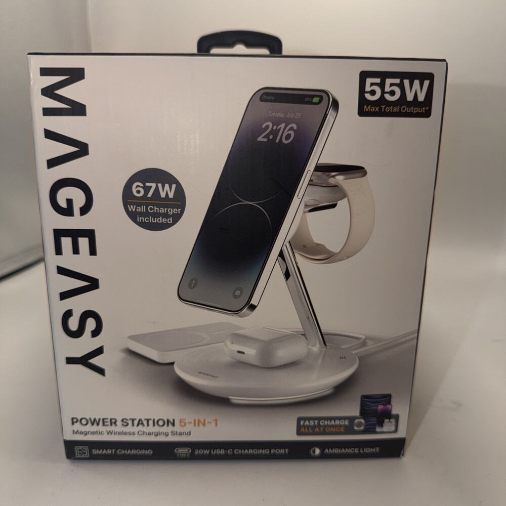 MAGEASY 4 in 1 Charging Station - Total 55W Output, Bedside Charging Station,...